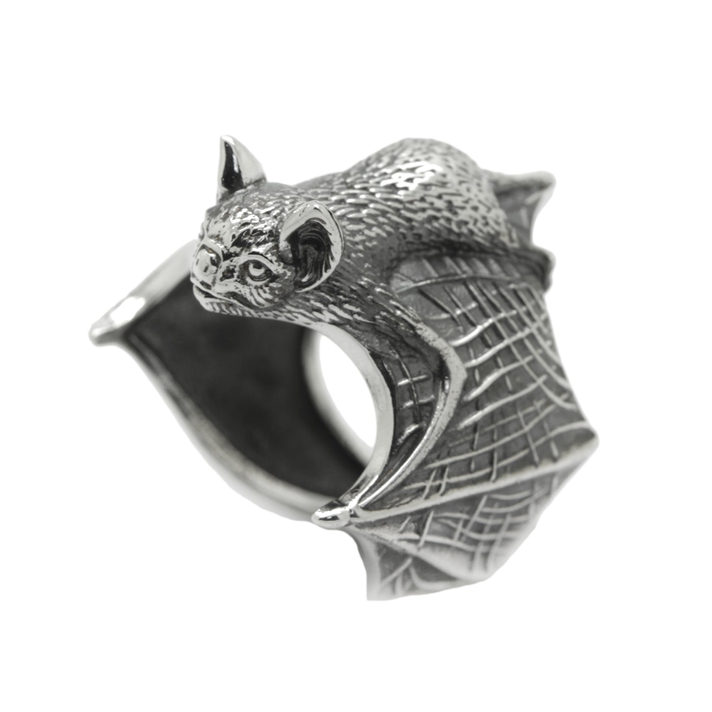 Verstellbarer Fledermaus-Maus-Ring aus Sterlingsilber