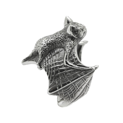 Bat Mouse Adjustable Sterling Silver Ring