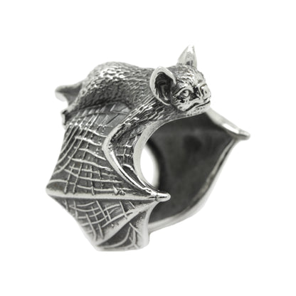 Bat Mouse Adjustable Sterling Silver Ring