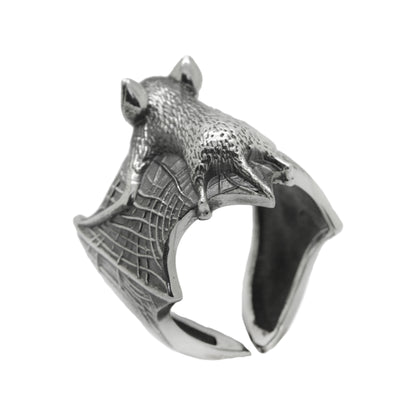 Verstellbarer Fledermaus-Maus-Ring aus Sterlingsilber