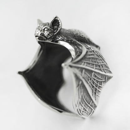 Verstellbarer Fledermaus-Maus-Ring aus Sterlingsilber