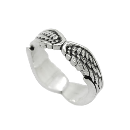 Angel Wings, Engagement Ring, Band Pinky Ring, Sterling Silver Woman Ring