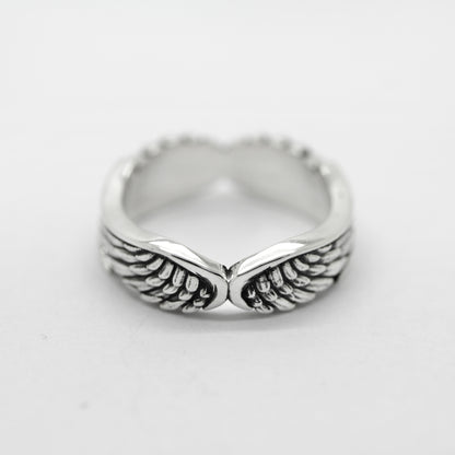 Angel Wings, Engagement Ring, Band Pinky Ring, Sterling Silver Woman Ring