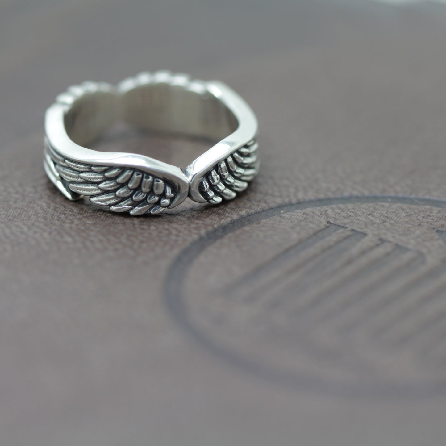 Angel Wings, Engagement Ring, Band Pinky Ring, Sterling Silver Woman Ring