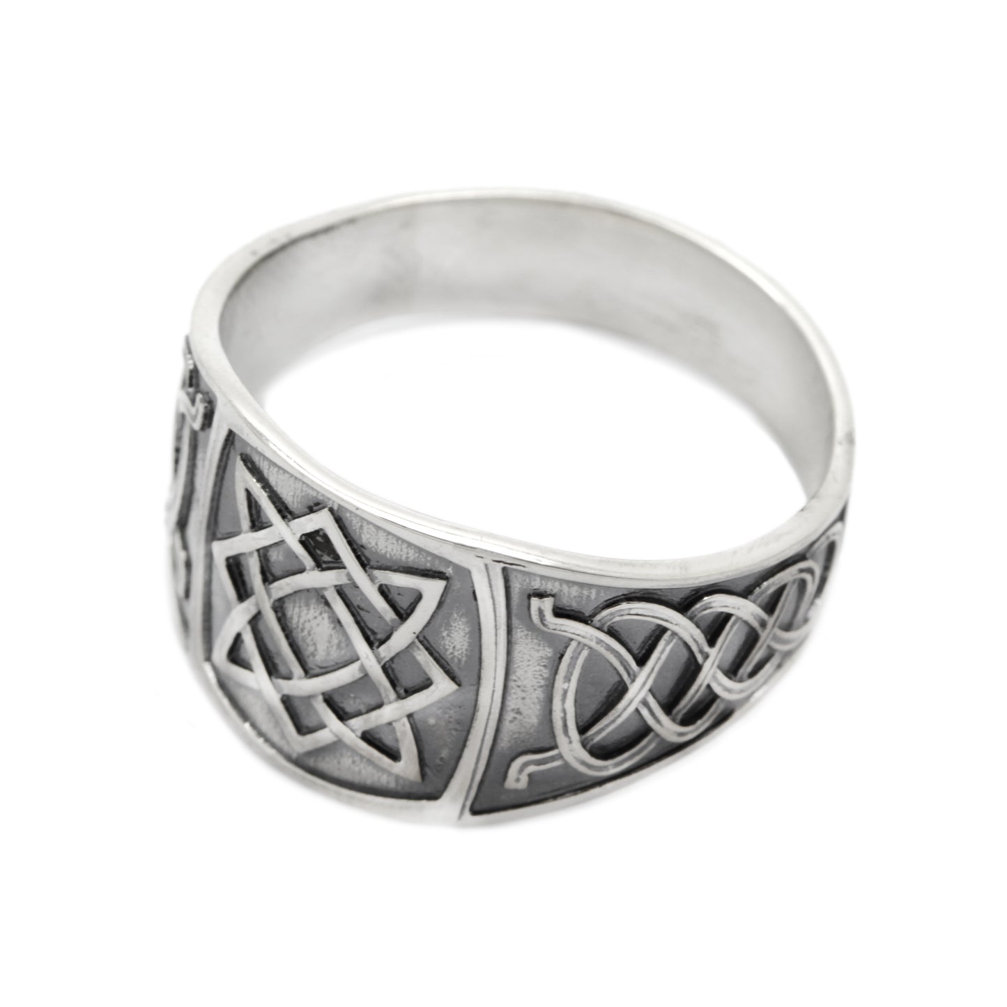 Svarog Square Slovanský symbol Etnický ornament Pánský prsten Mincovní stříbro 925