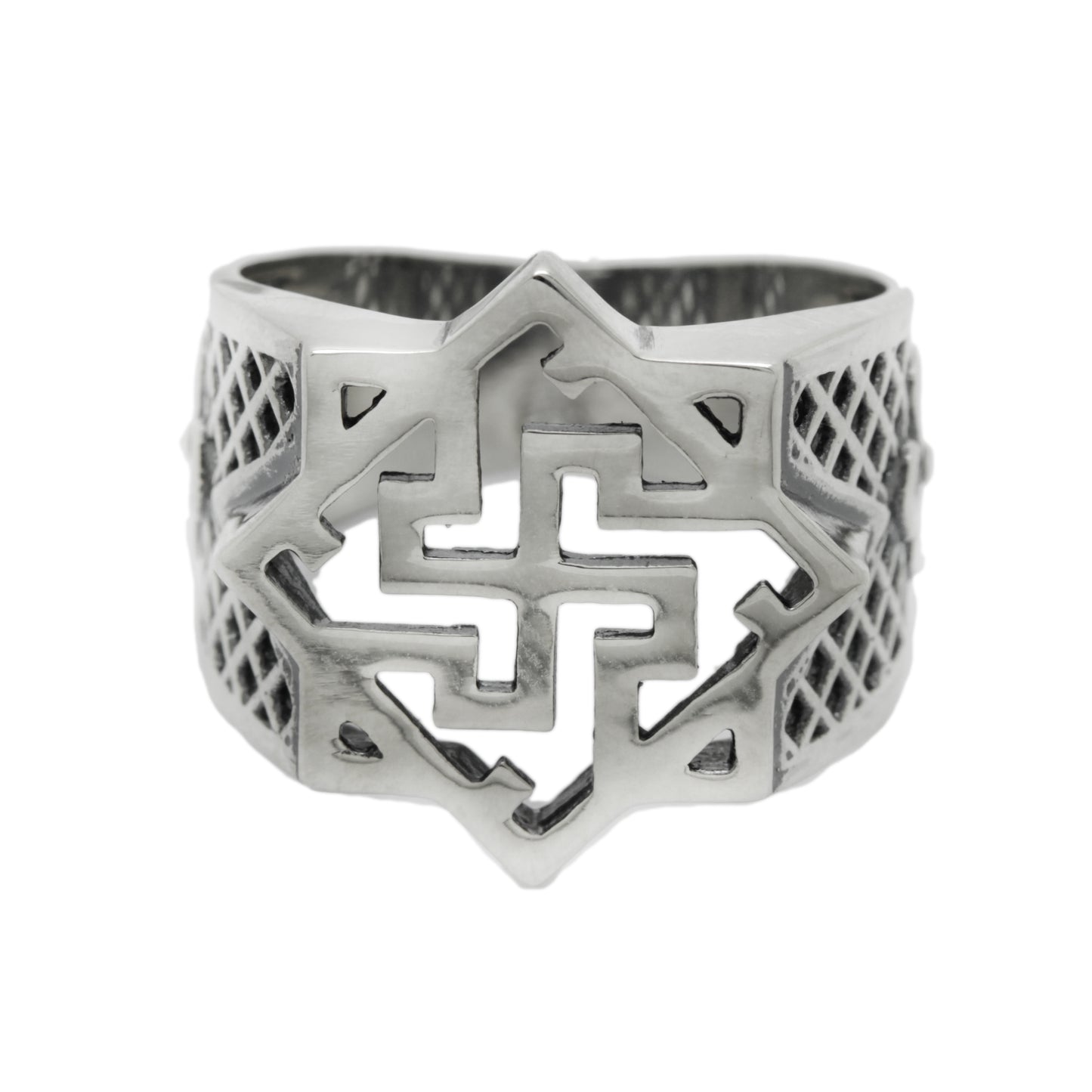 Valkyrie Symbol Ethnic Men Ring Silver 925