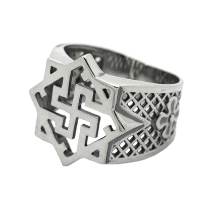 Valkyrie Symbol Ethnic Men Ring Silver 925