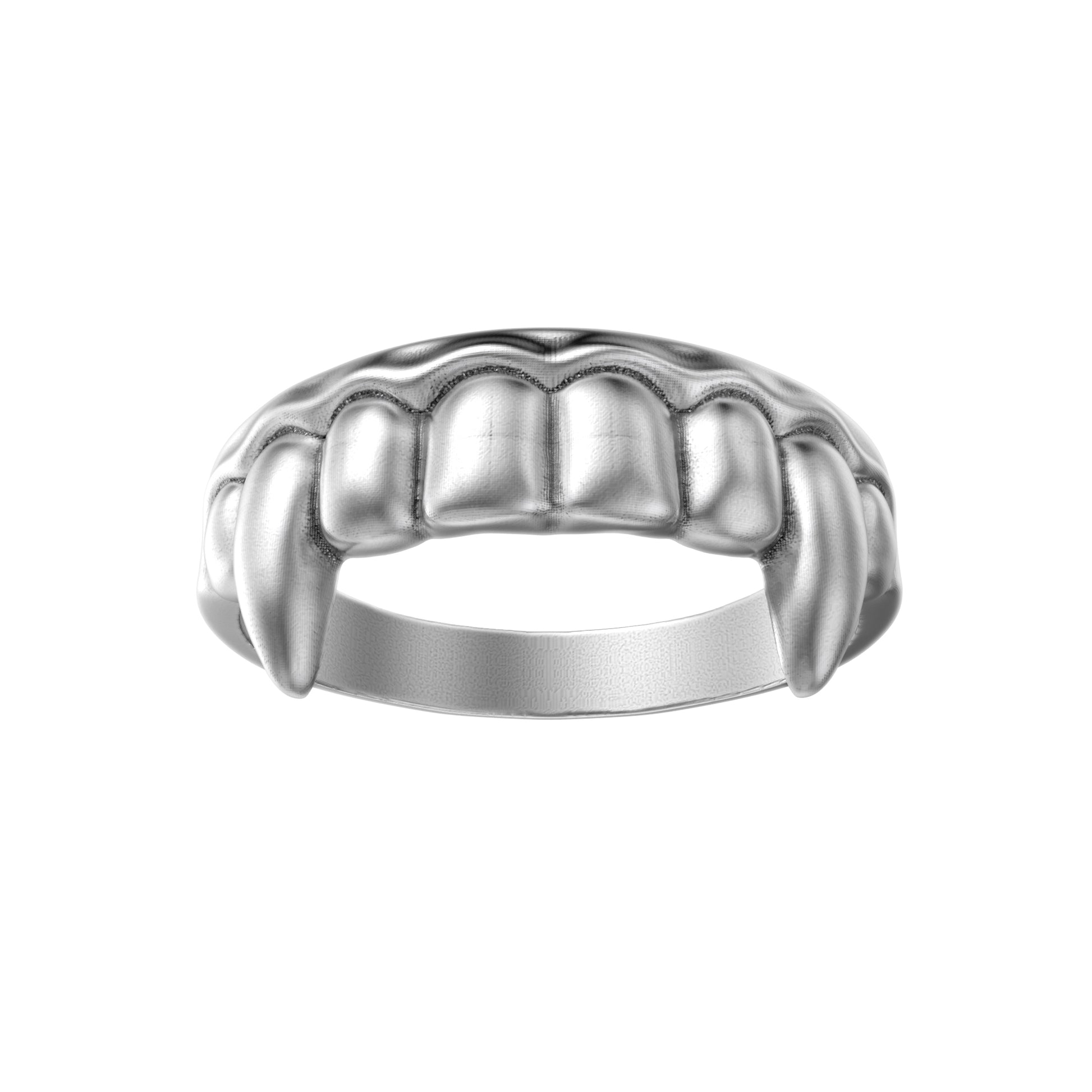 Vampire Fangs Jaw Unisex Sterling Silver Ring by INDIGO JEWELRY