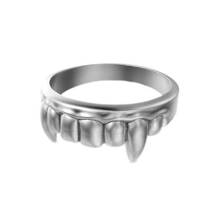 Vampire Jaw Unisex Sterling Silver Ring