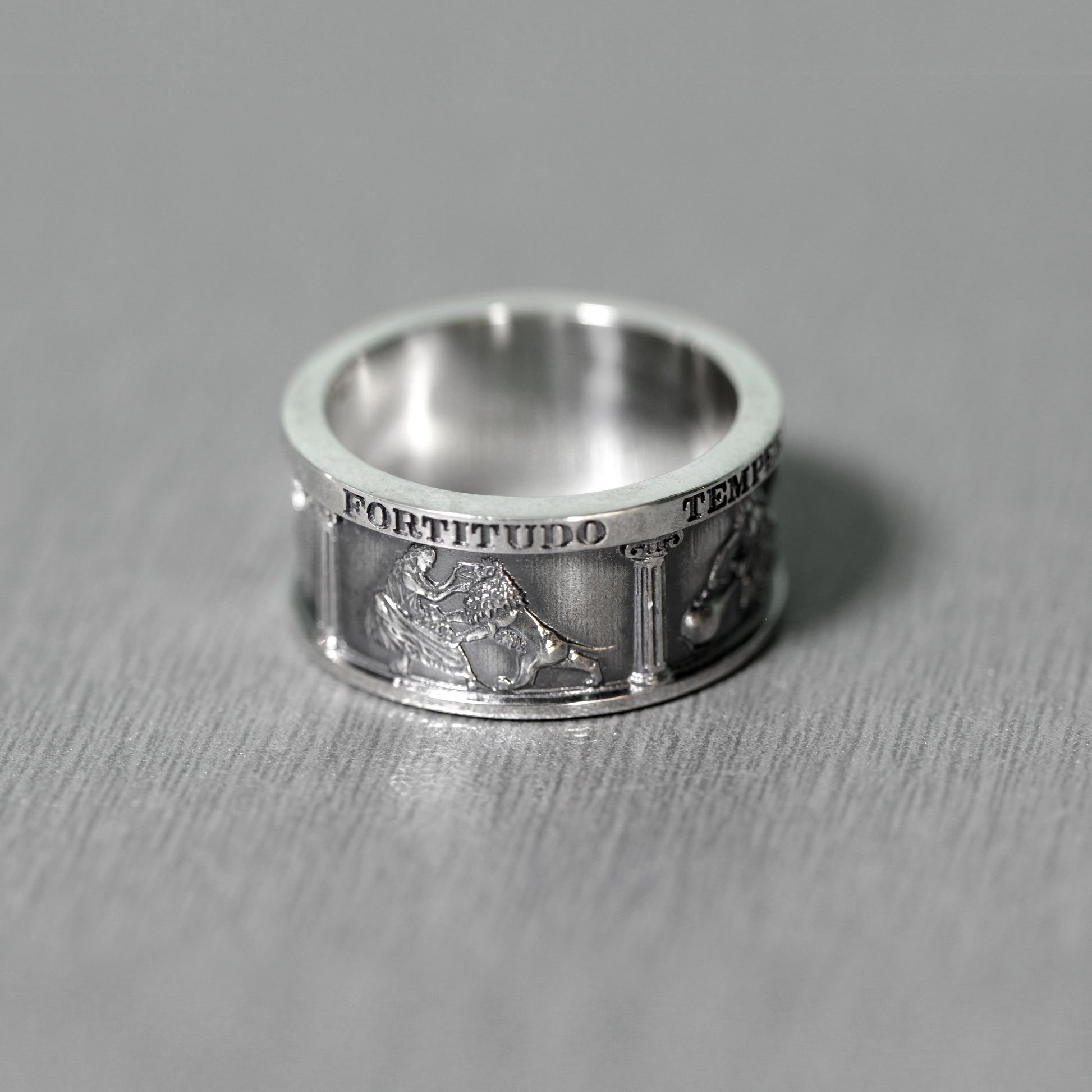 Four Cardinal Virtues, Indigo Jewelry, stoic ring, memento mori ring, stoicism ring, amor fati ring, momento mori ring, cardinal virtues ring, catholic ring, four virtues, stoic virtues, stoic jewelry