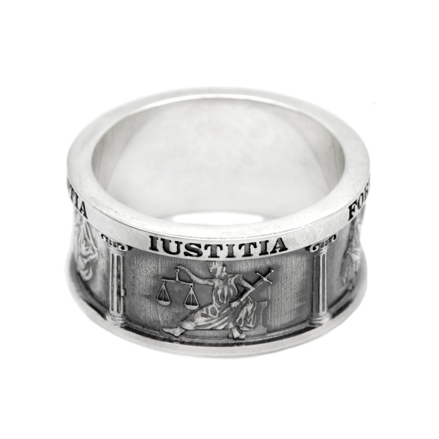 Four Cardinal Virtues, Indigo Jewelry, stoic ring, memento mori ring, stoicism ring, amor fati ring, momento mori ring, cardinal virtues ring, catholic ring, four virtues, stoic virtues, stoic jewelry