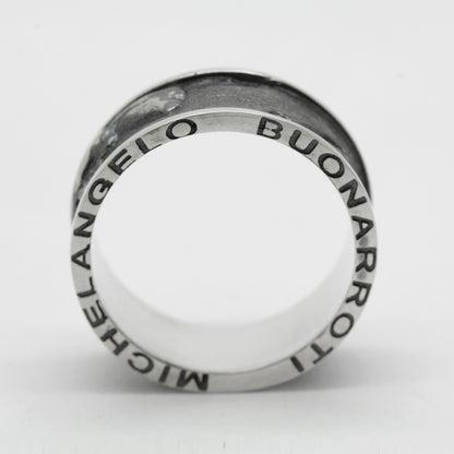 Creation of Adam, Michelangelo Buonarroti, Сraftsman Gift, Sterling Silver Fine Jewelry Band Ring