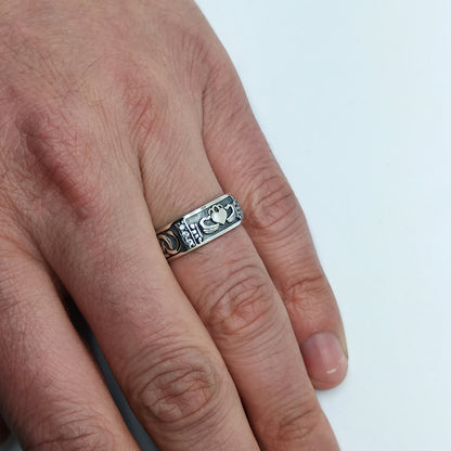 Eternity Love Claddagh Heart Band zásnubní unisex prsten