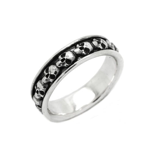 Kolekce Love to Death, Zásnubní prsten Lebka, Malý Unisex prsten Pinky Silver 925