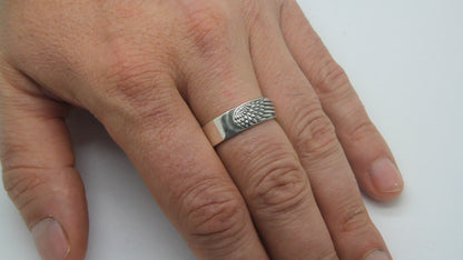 Angels Wing, Band Ring, Sterling Silver Engagement Rin