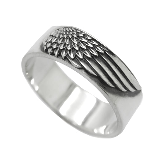 Angels Wing, Band Ring, Sterling Silver Engagement Rin