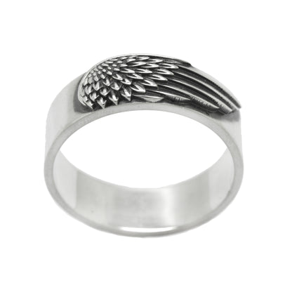 Angels Wing, Band Ring, Sterling Silver Engagement Rin