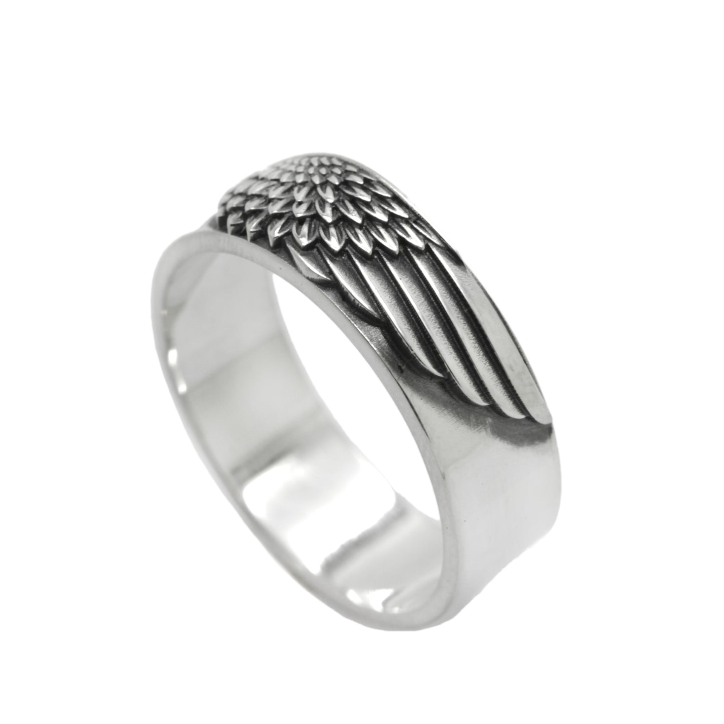 Angels Wing, Band Ring, Sterling Silver Engagement Rin