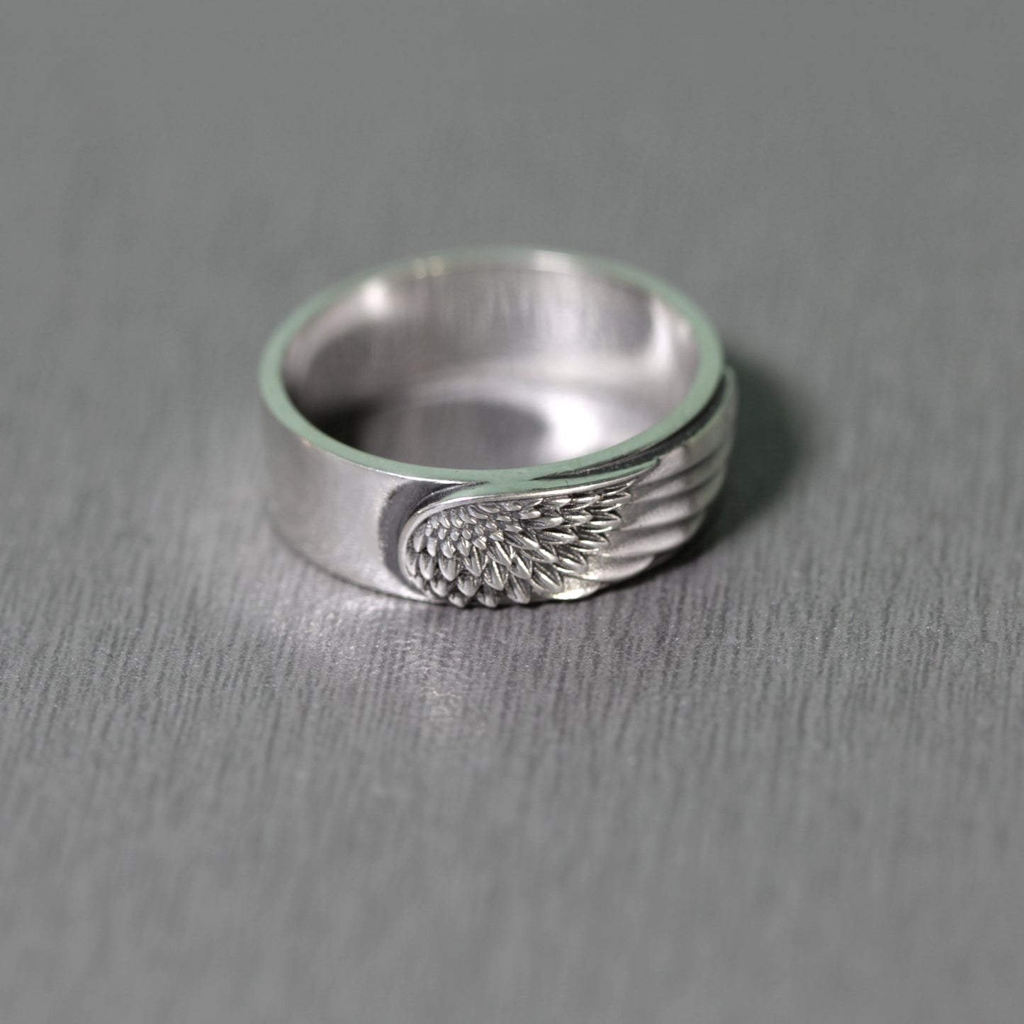 Angels Wing, Band Ring, Sterling Silver Engagement Rin