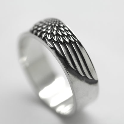 Angels Wing, Band Ring, Sterling Silver Engagement Rin