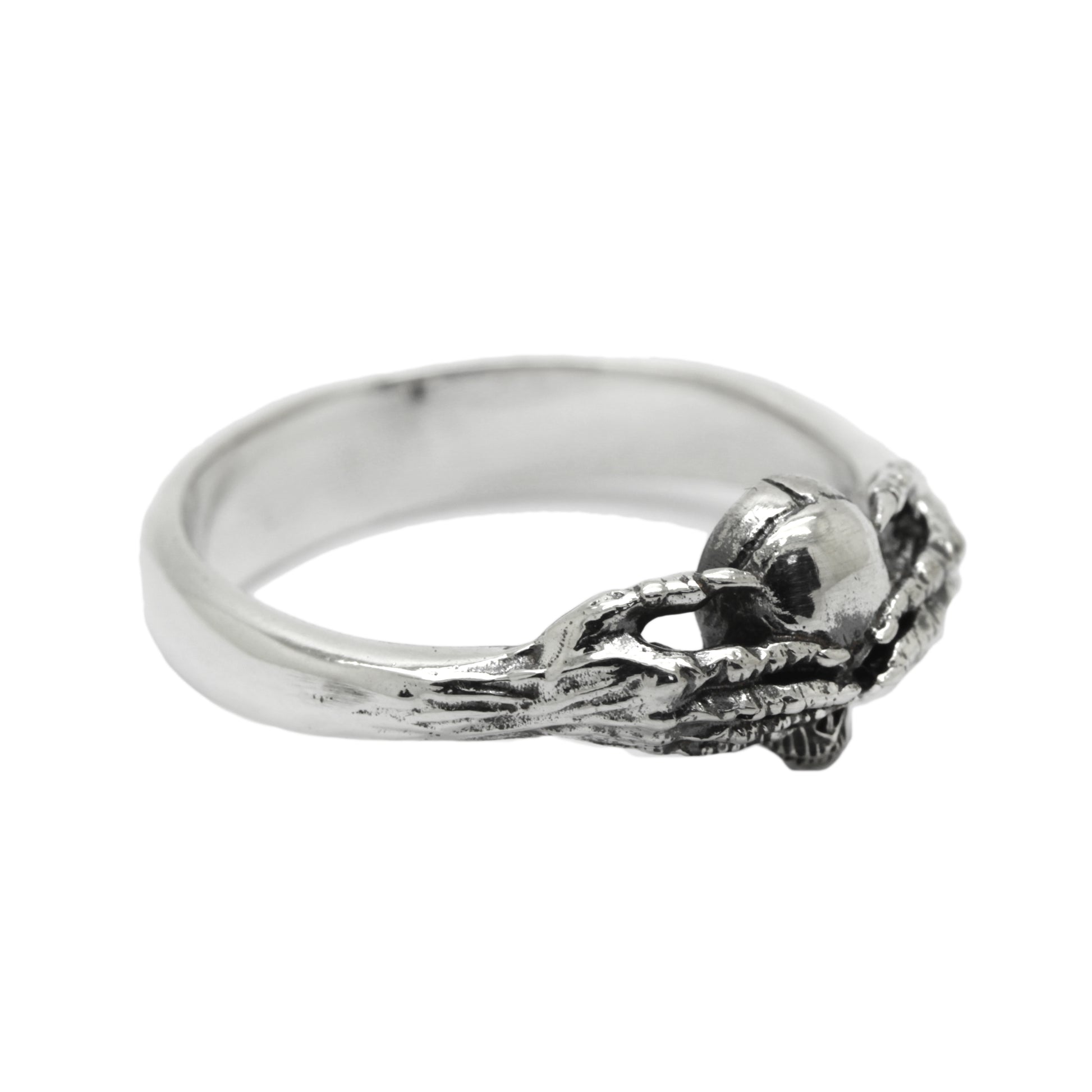 Till Death is Blind, Skeleton Skull Claddagh, Love Till Death, Couple Rings, Unique Engagement or Wedding, Sterling Silver