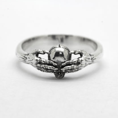 Till Death is Blind, Skeleton Skull Claddagh, Love Till Death, Couple Rings, Unique Engagement or Wedding, Sterling Silver