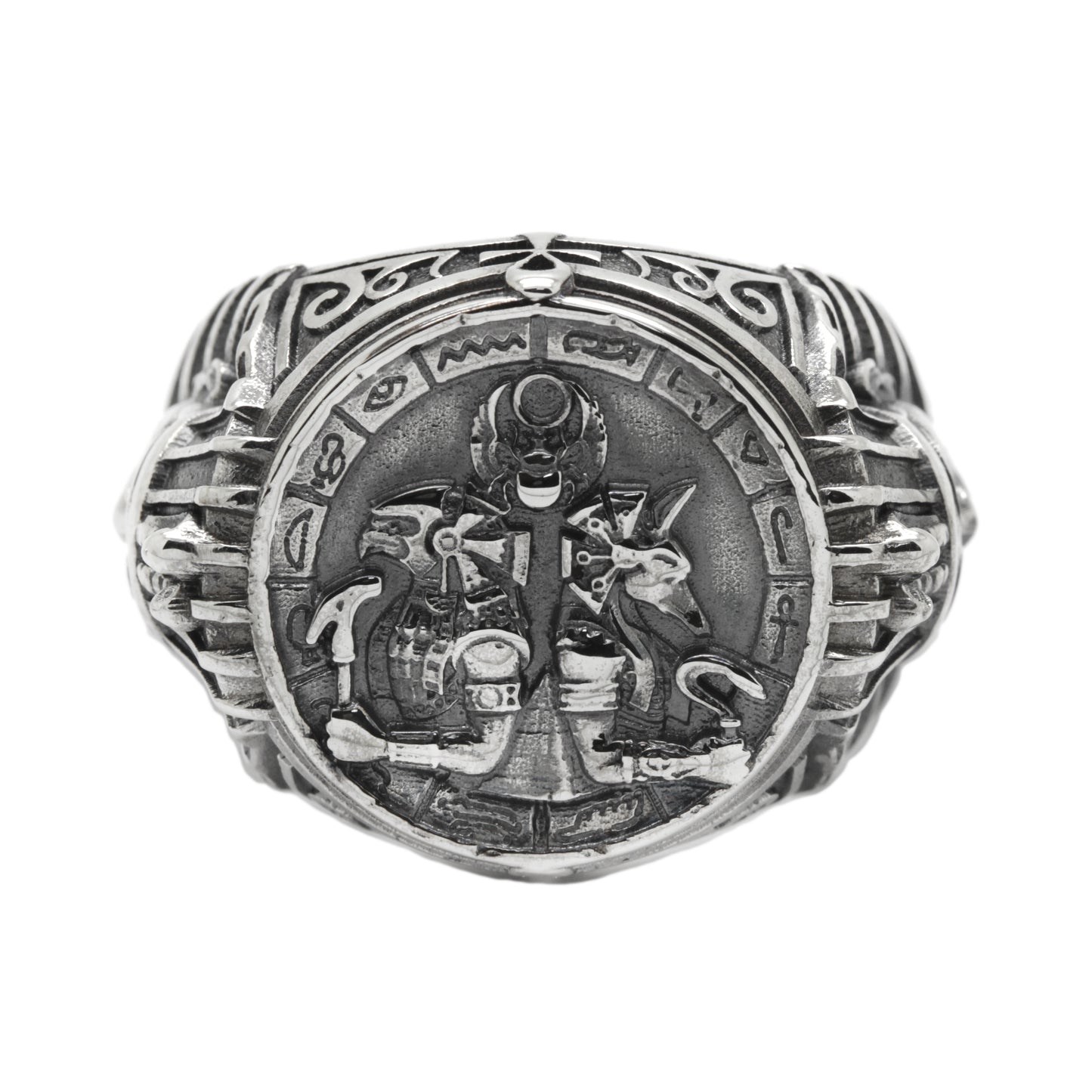 Gods of Egypt, A Huge Man Sterling Silver Ring Signet