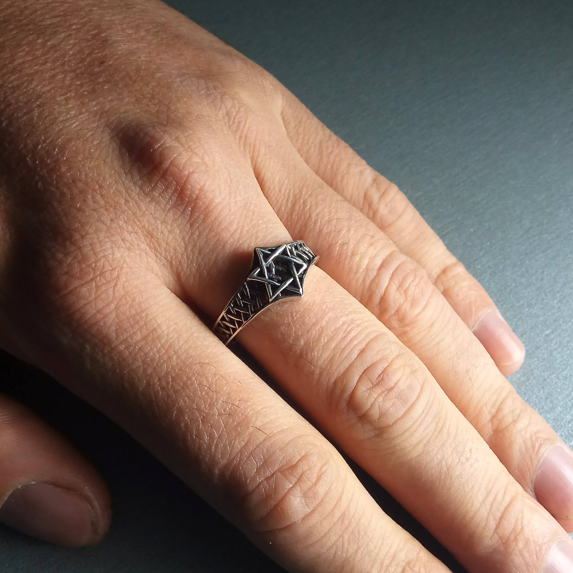 Star of David Ring, King Solomon Ring, Jewish Star, Sterling Silver Men Ring, Pinky Ring