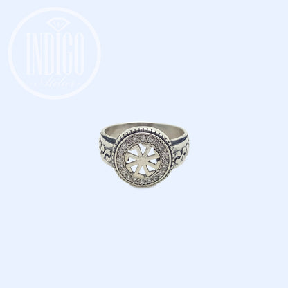 Kolyadnyk Symbol mit Zirkonen Ring Silber 925