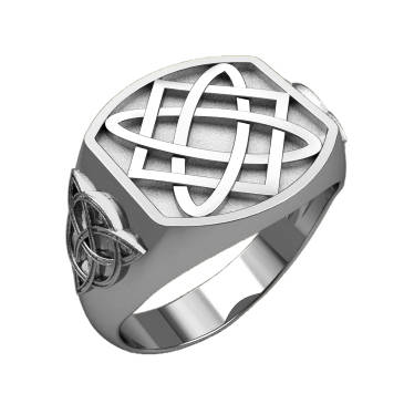 Svarog Square Symbol Etnický mužský prsten stříbro 925
