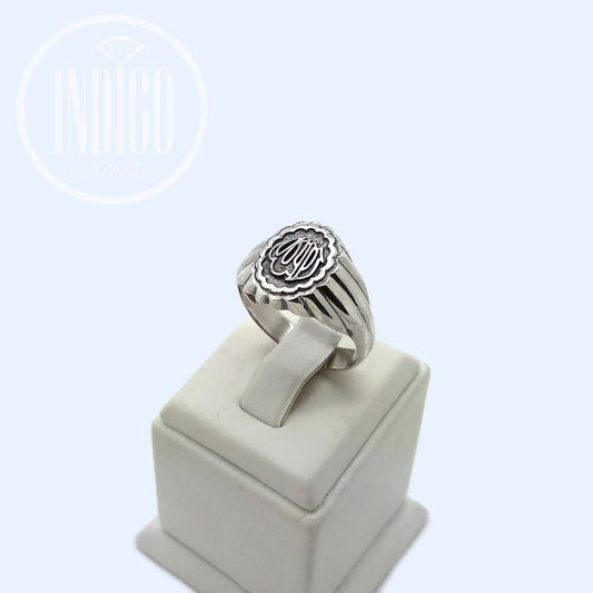 Allah Calligraphy Islam Symbol Men Ring Silver 925