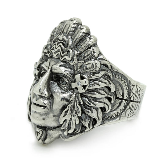 Geronimo Legendärer indischer Apache's Hero Herrenring aus Silber 925