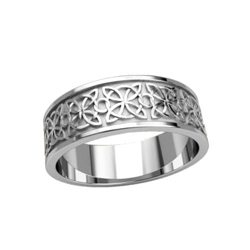 Celtic Four Leaf Clover Irish Ornament Engagement Silver 925 Ring