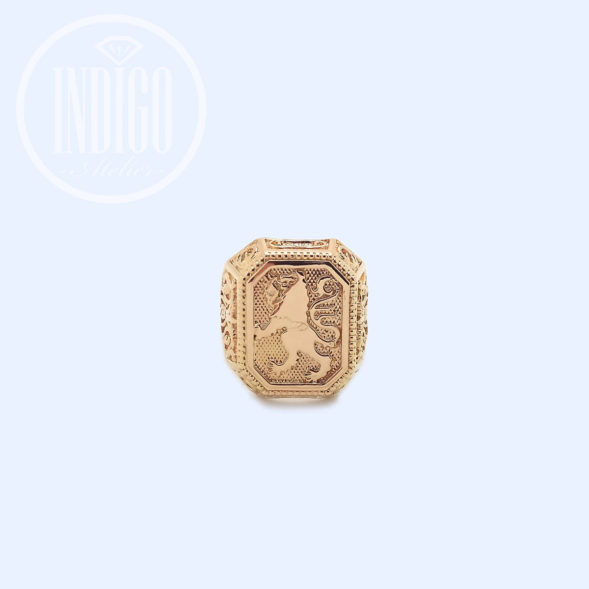 Game of Thrones Royal Heraldry Löwe Herrenring Siegelring 14 Karat Gold 585