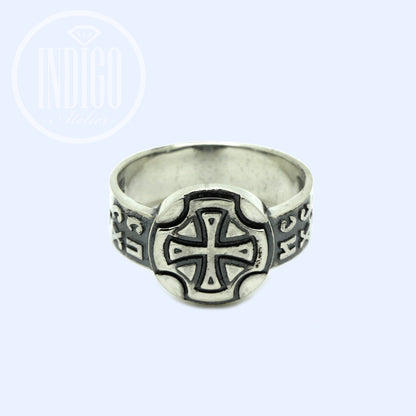 Cross Bless and Save Symbol Pánský prsten Silver 925