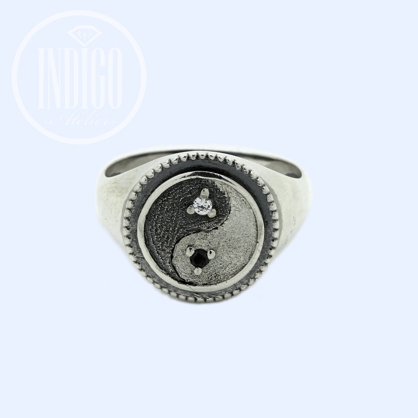 Yin Yang Symbol Unisex Ring Silver 925
