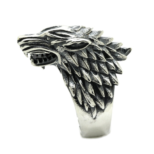House Stark Game of Thrones Wolf Men's Ring Silver 925