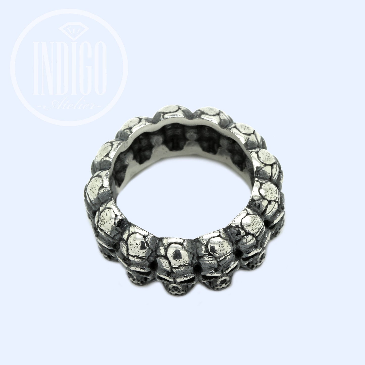 Skull Men's Huge Engagement Ring Silver 925