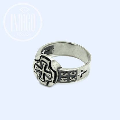 Cross Bless and Save Symbol Pánský prsten Silver 925