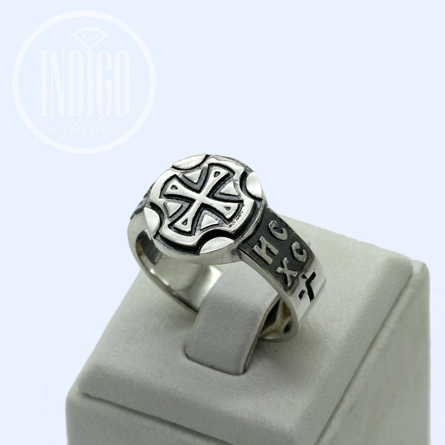 Cross Bless and Save Symbol Pánský prsten Silver 925