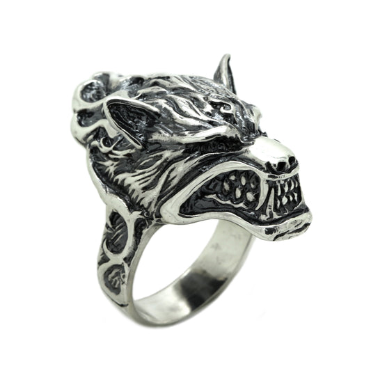 Werewolf Wolf Men's Ring Silver 925