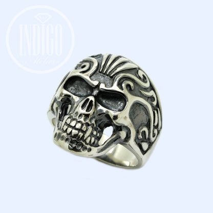 Maya Skull Herrenring Sterling Silber 925