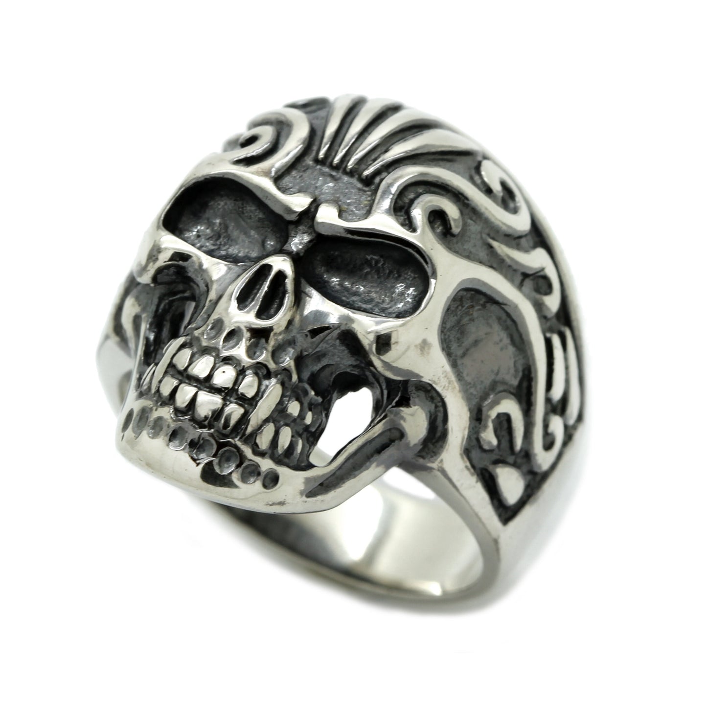 Maya Skull Herrenring Sterling Silber 925