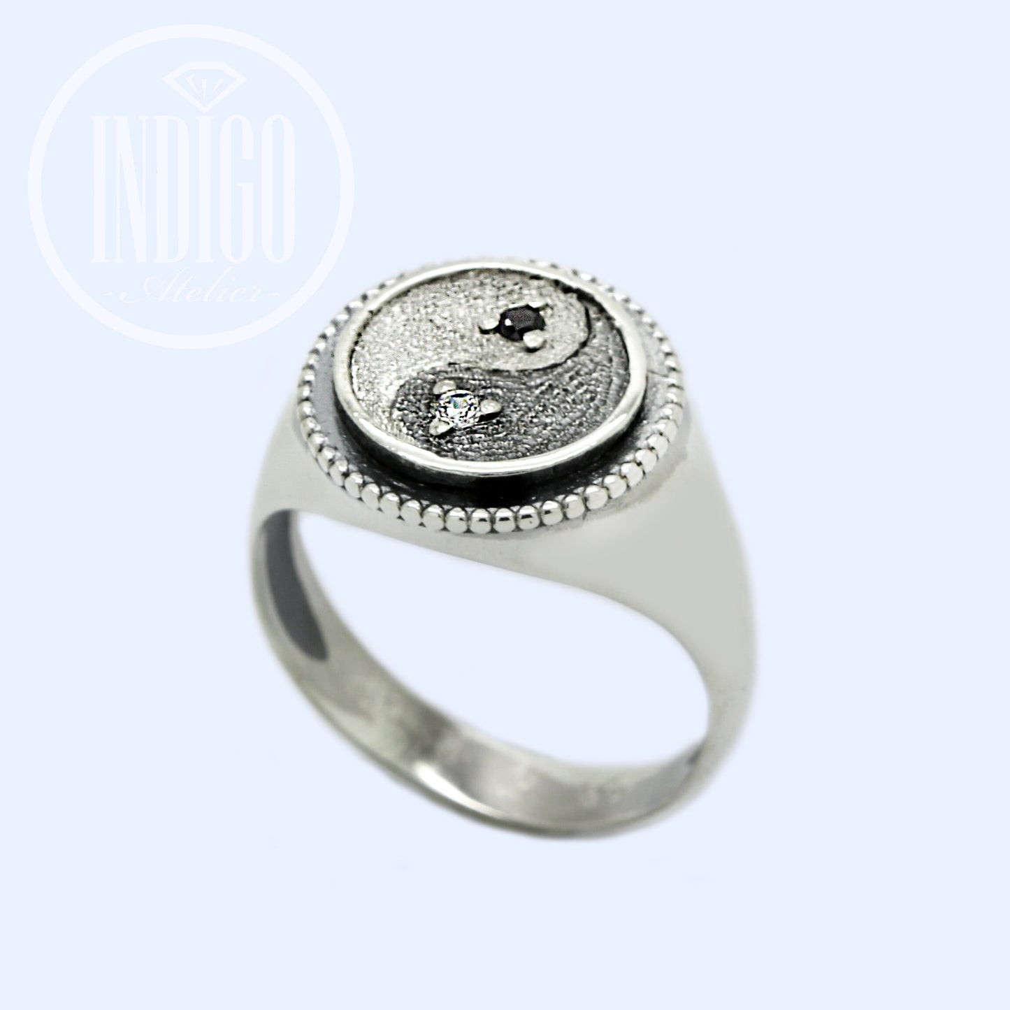 Yin Yang Symbol Unisex Ring Silver 925