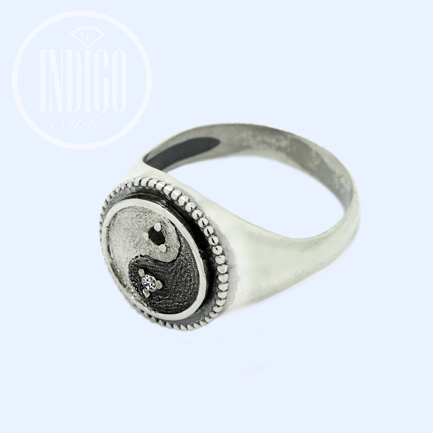 Symbol Yin Yang Unisex stříbrný prsten 925