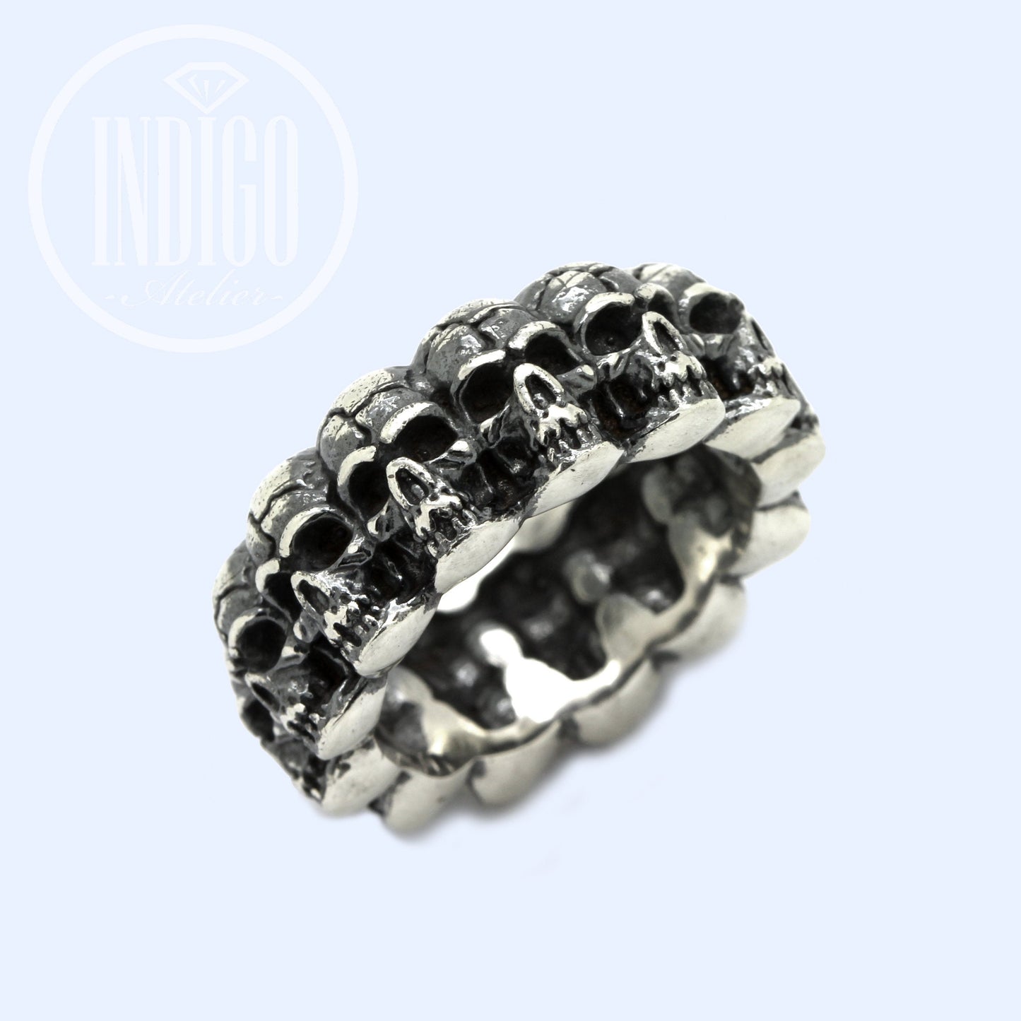 Skull Men's Huge Engagement Ring Silver 925