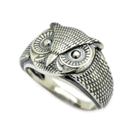 Owl Unisex Ring Sterling Silver 925