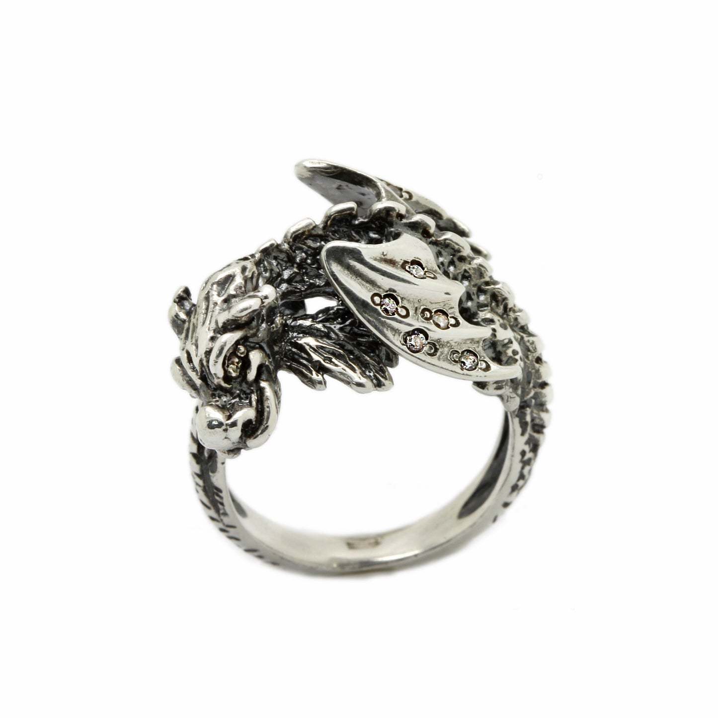 Falkor the Luck Dragon Ring with Zircons Silver 925