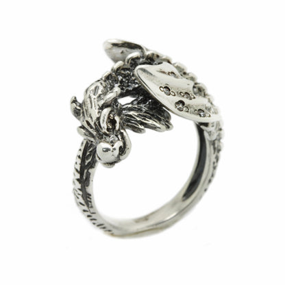 Falkor the Luck Dragon Ring with Zircons Silver 925