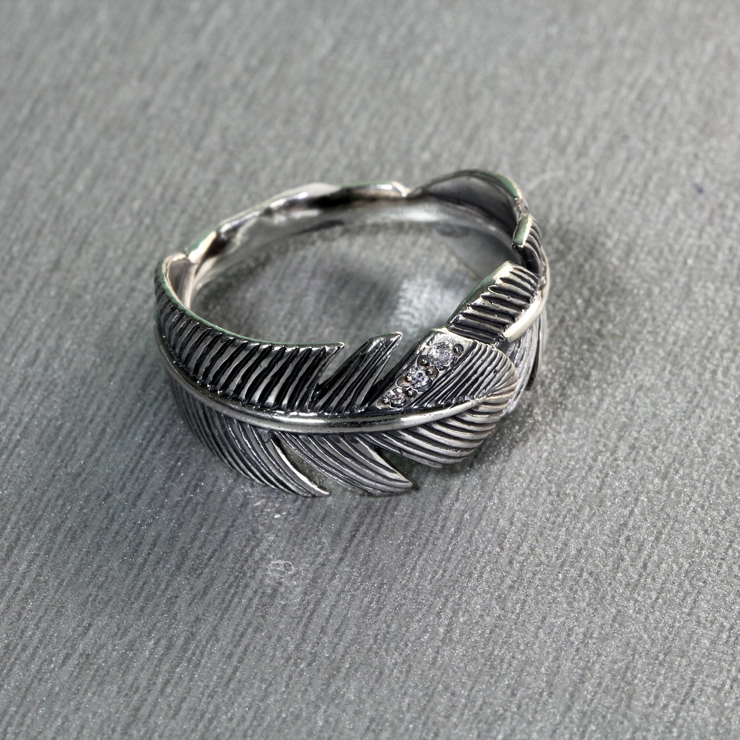 Bird Feather Women's Ring Silver 925